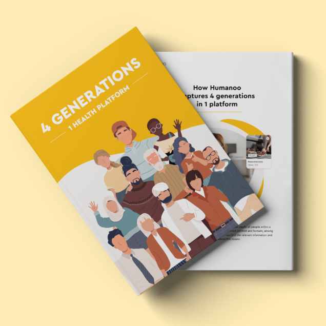 cover for the 4 generations and their use of the humanoo app humanoo whitepaper in english
